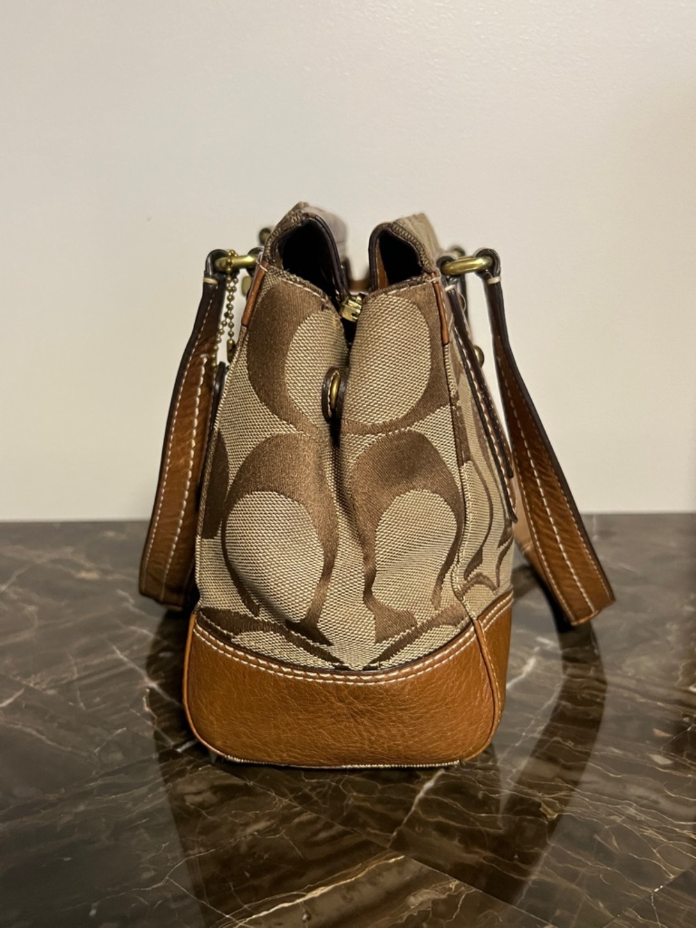Coach Hamptons Signature Stripe Carryall bag iconic C jacquard Y2K 2007 11071 - Picture 5 of 16